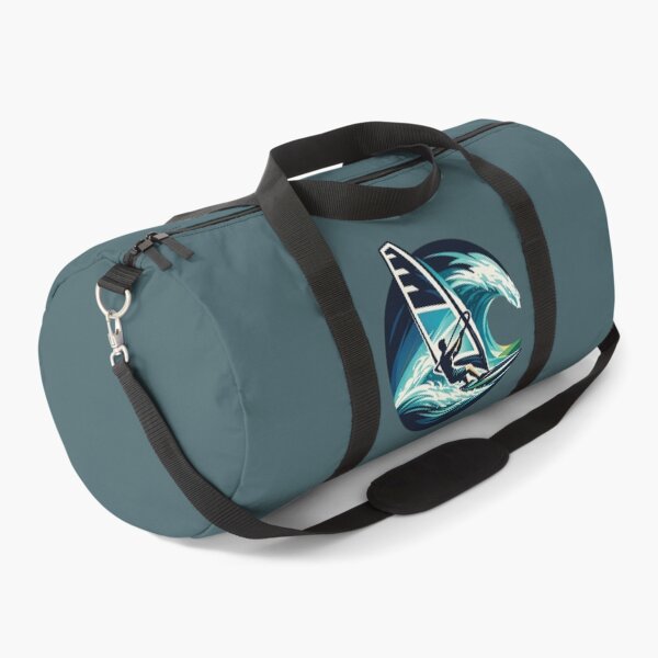 Item preview, Retro Windsurfer Riding Ocean Wave Emblem designed and sold by SilentPowerArt.