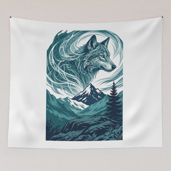 Item preview, Mystical Wolf Mountain T-Shirt Design designed and sold by Gabe1983.
