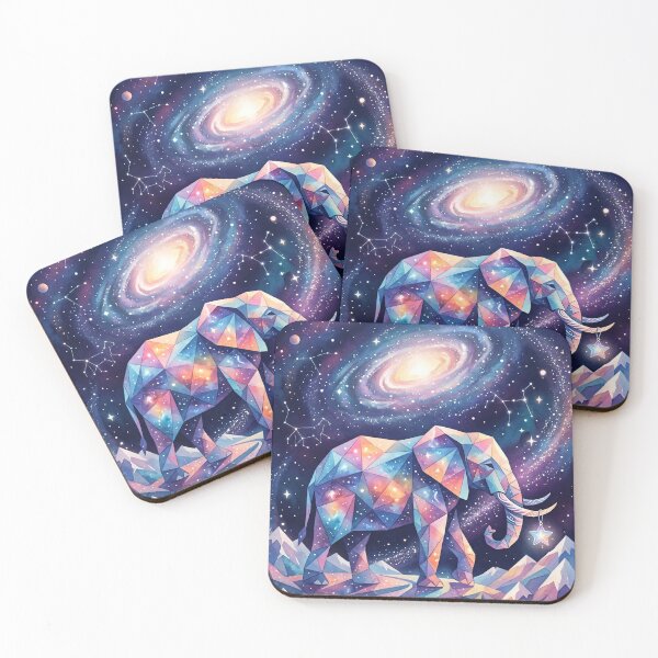 Item preview, Whimsical Geometric Galaxy Elephant: Explore the Cosmos designed and sold by MoonwoodStudio.