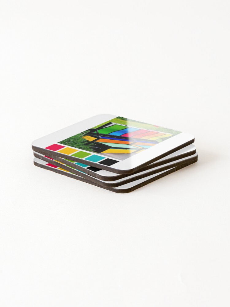 Thumbnail 4 of 5, Coasters (Set of 4), Design - Modular Storage Lockers, Geometric Composition with Bright Colors designed and sold by Reverso-Design.