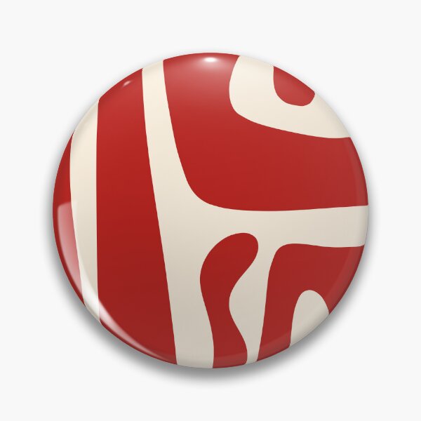 Item preview, Mid Century Modern Abstract Kwaito Pattern in Red and Almond Cream designed and sold by kierkegaard.