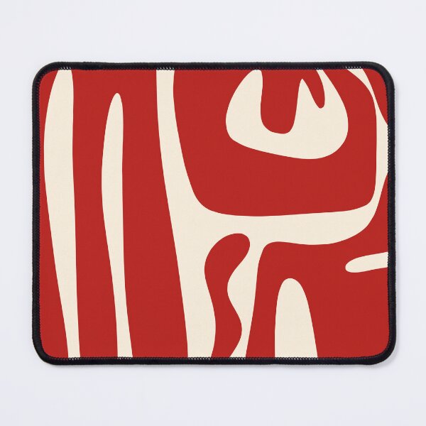 Item preview, Mid Century Modern Abstract Kwaito Pattern in Red and Almond Cream designed and sold by kierkegaard.