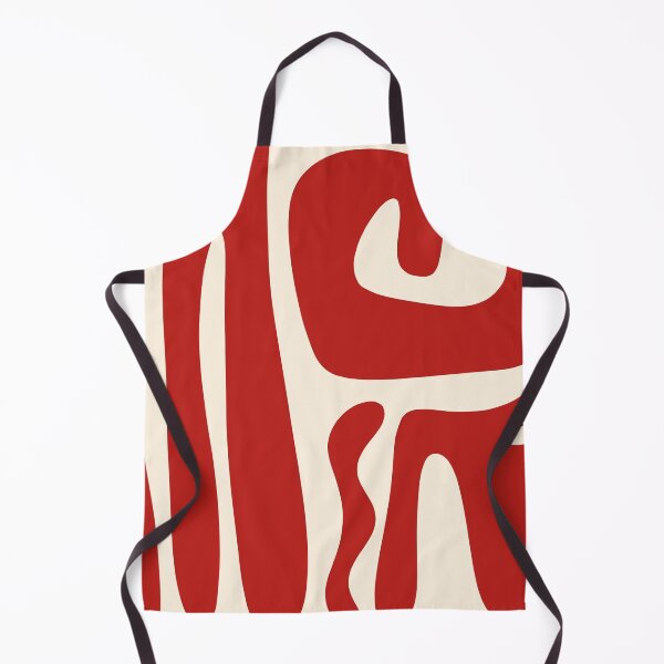 Item preview, Mid Century Modern Abstract Kwaito Pattern in Red and Almond Cream designed and sold by kierkegaard.
