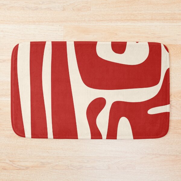 Item preview, Mid Century Modern Abstract Kwaito Pattern in Red and Almond Cream designed and sold by kierkegaard.