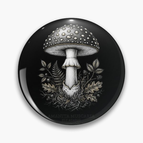 Item preview, Vintage Amanita Muscaria Mushroom - Dark Academia Botanical Art designed and sold by ObscureBotany.