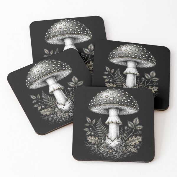 Item preview, Vintage Amanita Muscaria Mushroom - Dark Academia Botanical Art designed and sold by ObscureBotany.