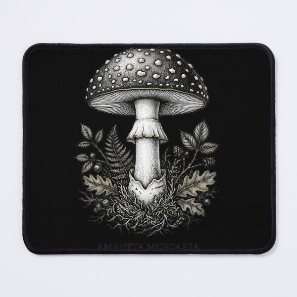 Item preview, Vintage Amanita Muscaria Mushroom - Dark Academia Botanical Art designed and sold by ObscureBotany.