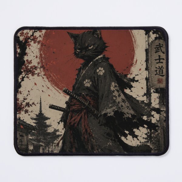Item preview, Black Cat Samurai | Anthropomorphic Ronin in Ancient Japan designed and sold by ITSimagination.