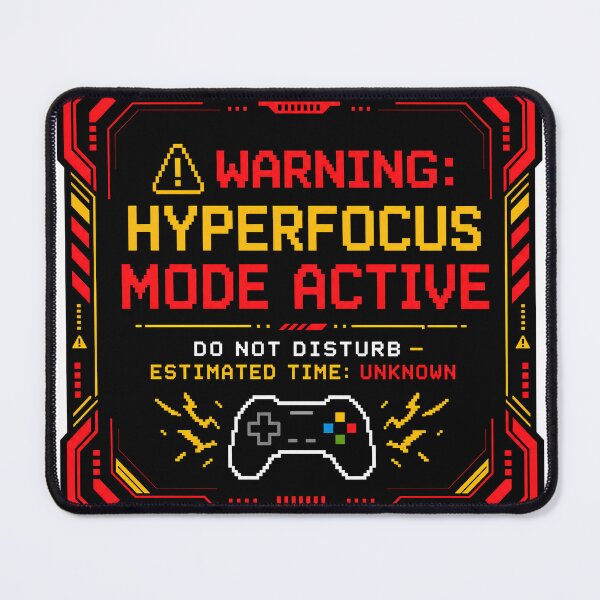 Item preview, ADHD Hyperfocus Mode Active Warning Sticker Neurodivergent Gamer Gift designed and sold by Dewer Shop.