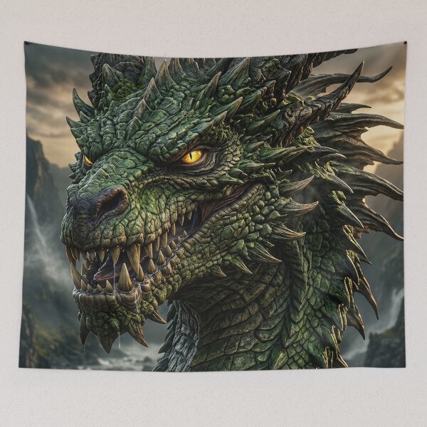 Item preview, Emerald Dragon Warlord | Ancient Forest Dragon Fantasy Art designed and sold by DrakariArt.