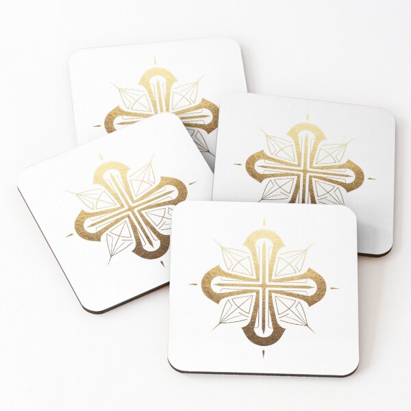 Item preview, Minimalist Golden Radiant Cross" أو "Elegant Modern designed and sold by WonderDokkan.