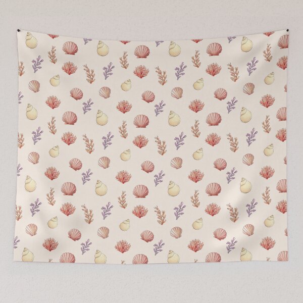 Item preview, Cute seamless pattern with seashells - pastel ocean animal print for nursery decor. designed and sold by ArtFairy38.