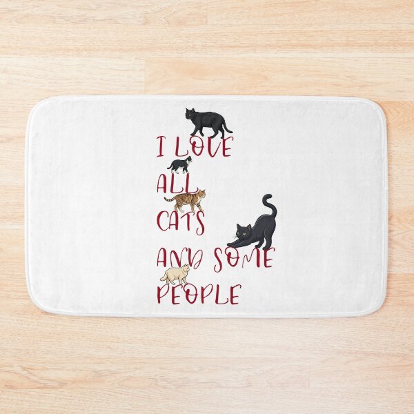 Item preview, I Love All Cats and Some People – Funny Cat Lover Quote Design designed and sold by BlackCat Vibe.