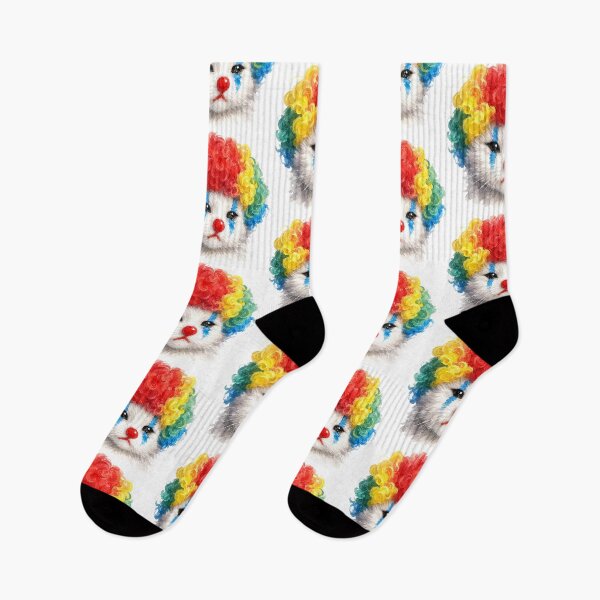 Item preview, Cute Clown Cat Funny Watercolor Art designed and sold by lvlupthreads.