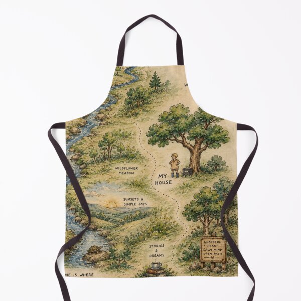 Item preview, My House Map Vintage Storybook Woodland Illustration for Nature Lovers designed and sold by RickE.