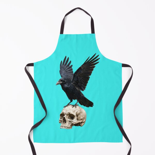 Item preview, Gothic Raven Perched on Human Skull Art designed and sold by Utopian-Magic.