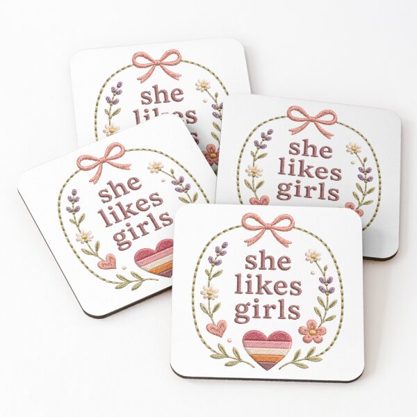 Item preview, She Likes Girls Embroidered designed and sold by Craft Design Alchemy.