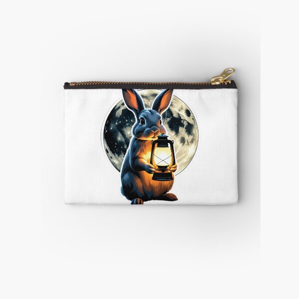 Item preview, Moon rabbit holding glowing lantern designed and sold by kidoramagic.