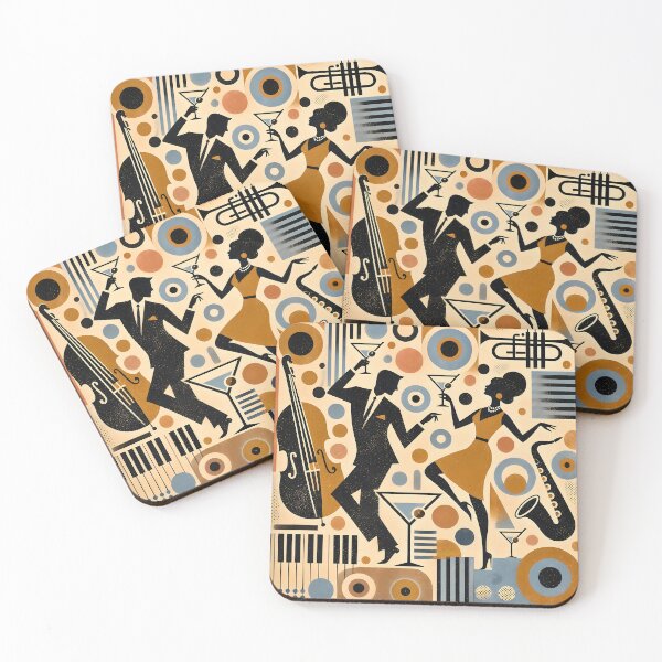 Item preview, Mid Century Modern Abstract Martini Jazz Party designed and sold by Lee Hiller Designs.
