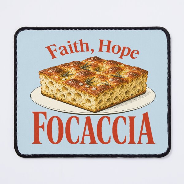 Item preview, Faith Hope Focaccia Vintage Rosemary Bread Lover designed and sold by POD DYNASTY | Original Print On Demand T-Shirt Graphics.