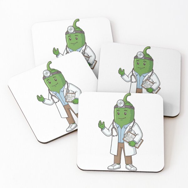 Item preview, Dr. Gordo Chilli — Cute Jalapeño Doctor Kawaii Food Art | Conditioned For Kindness designed and sold by monolithstudio.