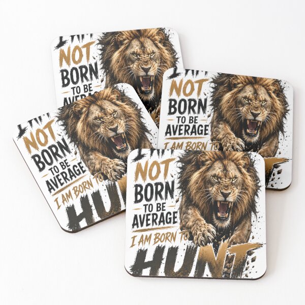 Item preview, Born to hunt- fierce lion motivation typography design designed and sold by urbanshop7.