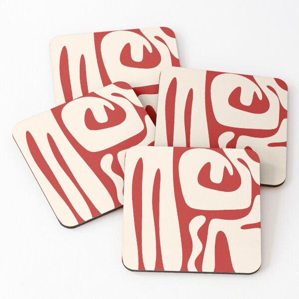 Item preview, Mid Century Modern Abstract Kwaito Pattern in Red and Cream designed and sold by kierkegaard.