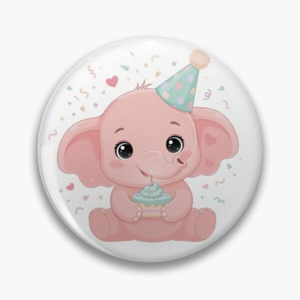 Artikelvorschau, Ein fröhliches Elefantenbaby – zartrosa, Geburtstagsgeschenk entworfen und verkauft von DigitfanStudio.