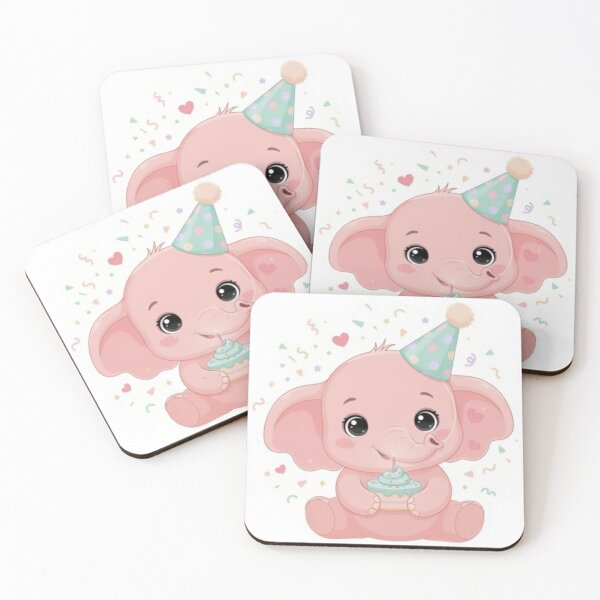 Item preview, A Cheery Baby Elephant - Pastel Soft Pink, Birthday Gift designed and sold by DigitfanStudio.