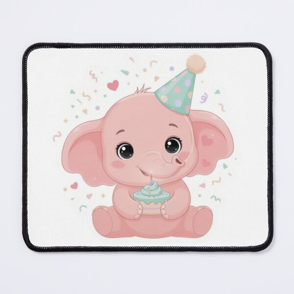 Item preview, A Cheery Baby Elephant - Pastel Soft Pink, Birthday Gift designed and sold by DigitfanStudio.