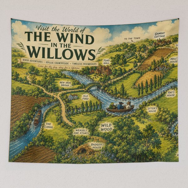 Item preview, Wind in the Willows Vintage Travel Poster Countryside Adventure Book Lovers designed and sold by RickE.