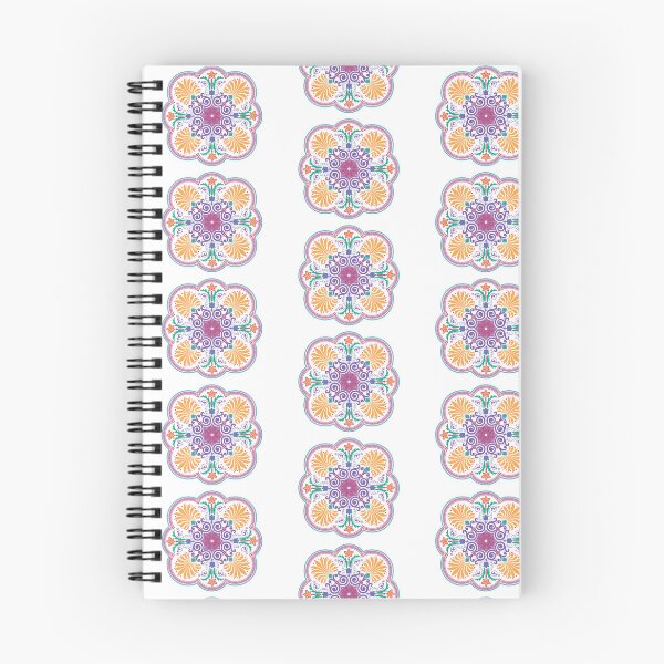 Item preview, Ornate Pastel Floral Mandala Symmetrical Arabesque Ornament designed and sold by FlatInkStudio.