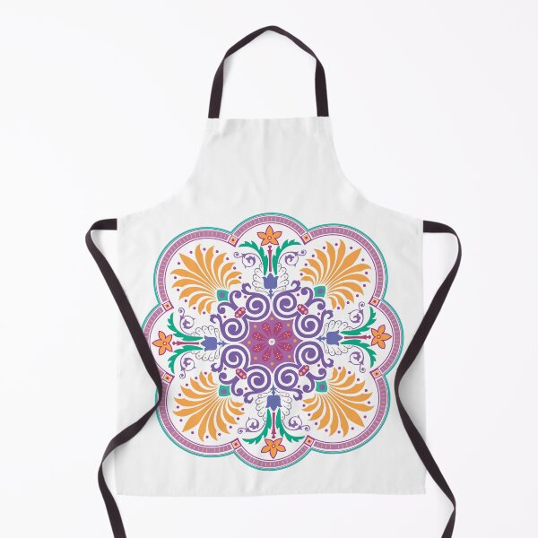 Item preview, Ornate Pastel Floral Mandala Symmetrical Arabesque Ornament designed and sold by FlatInkStudio.