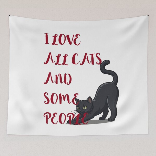 Item preview, Love All Cats and Some People – Funny Black Cat Lover Design designed and sold by BlackCat Vibe.