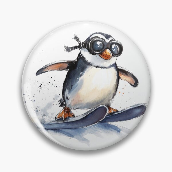 Item preview, Snowboarding Penguin designed and sold by Squirrel Adventurous.