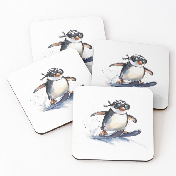 Item preview, Snowboarding Penguin designed and sold by Squirrel Adventurous.
