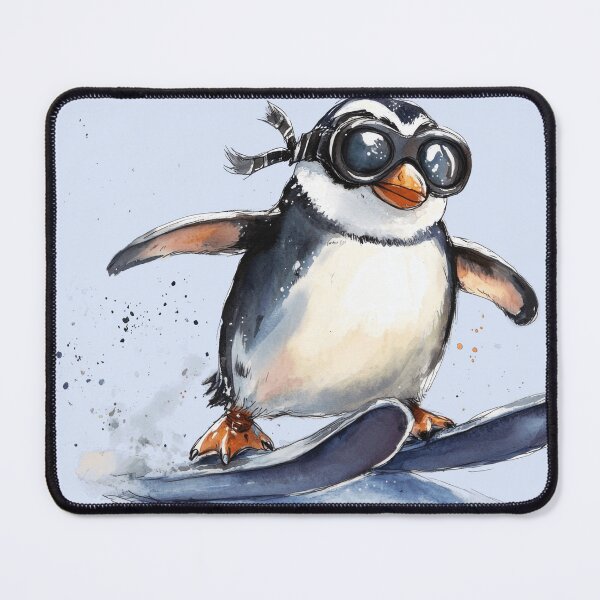 Item preview, Snowboarding Penguin designed and sold by Squirrel Adventurous.