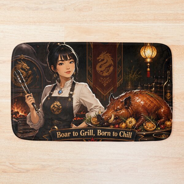 Item preview, Boar to Grill BBQ Chef Badge designed and sold by Omni Craft .