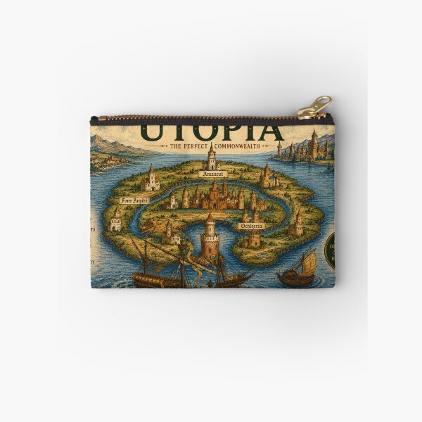 Item preview, Utopia Vintage Travel Poster Fantasy Island Book Lovers designed and sold by RickE.