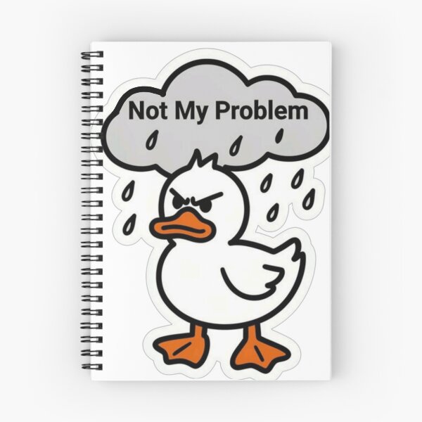 Item preview, Not My Problem | Funny Grumpy Duck in the Rain Sticker designed and sold by Inkabbmate.