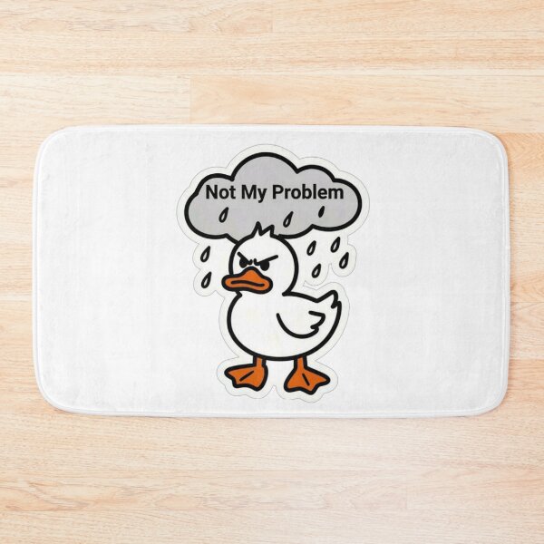 Item preview, Not My Problem | Funny Grumpy Duck in the Rain Sticker designed and sold by Inkabbmate.