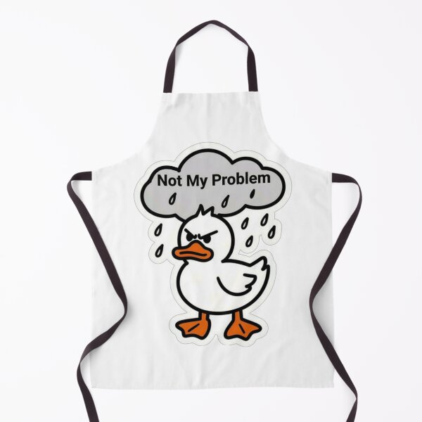 Item preview, Not My Problem | Funny Grumpy Duck in the Rain Sticker designed and sold by Inkabbmate.