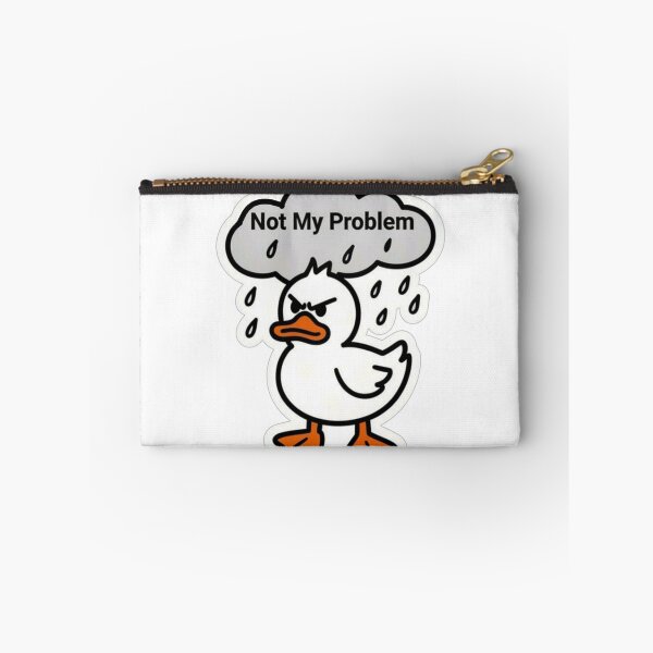 Item preview, Not My Problem | Funny Grumpy Duck in the Rain Sticker designed and sold by Inkabbmate.