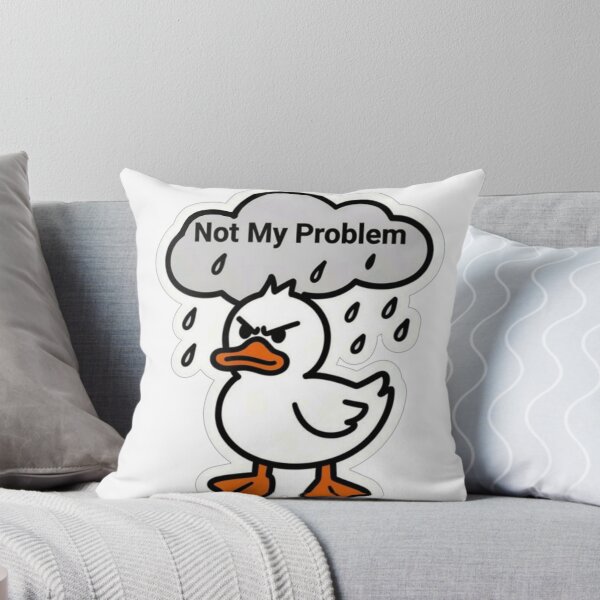 Item preview, Not My Problem | Funny Grumpy Duck in the Rain Sticker designed and sold by Inkabbmate.
