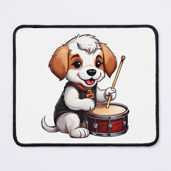 Item preview, Cute Cartoon Drummer Dog Die Cut Sticker designed and sold by Jansan-23.