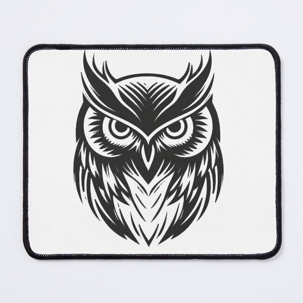 Item preview, Minimalist black owl logo designed and sold by MiraCleAI.