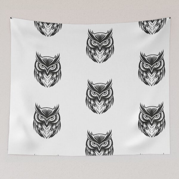 Item preview, Minimalist black owl logo designed and sold by MiraCleAI.