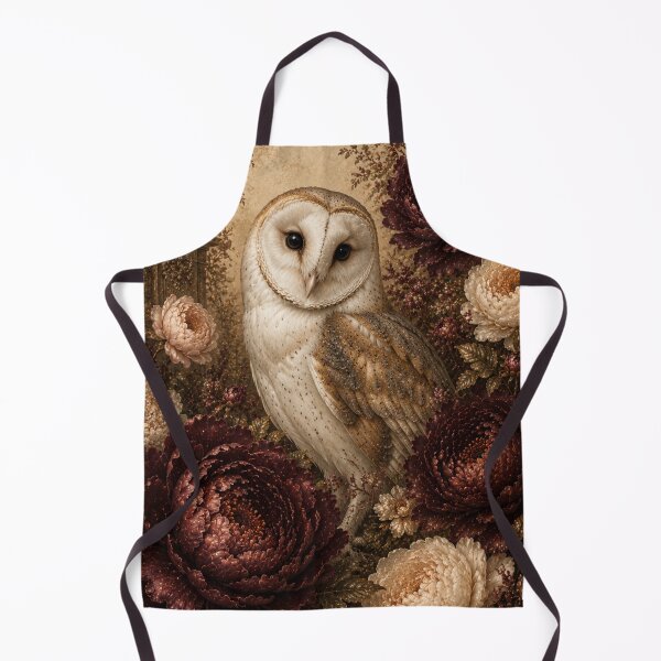 Item preview, Barn Owl in a Dark Floral Garden designed and sold by VelarisMoon.