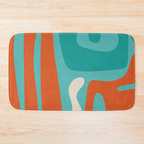 Item preview, Mid Century Modern Abstract Kwaito Pattern in Turquoise Orange designed and sold by kierkegaard.