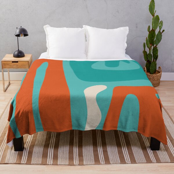 Item preview, Mid Century Modern Abstract Kwaito Pattern in Turquoise Orange designed and sold by kierkegaard.